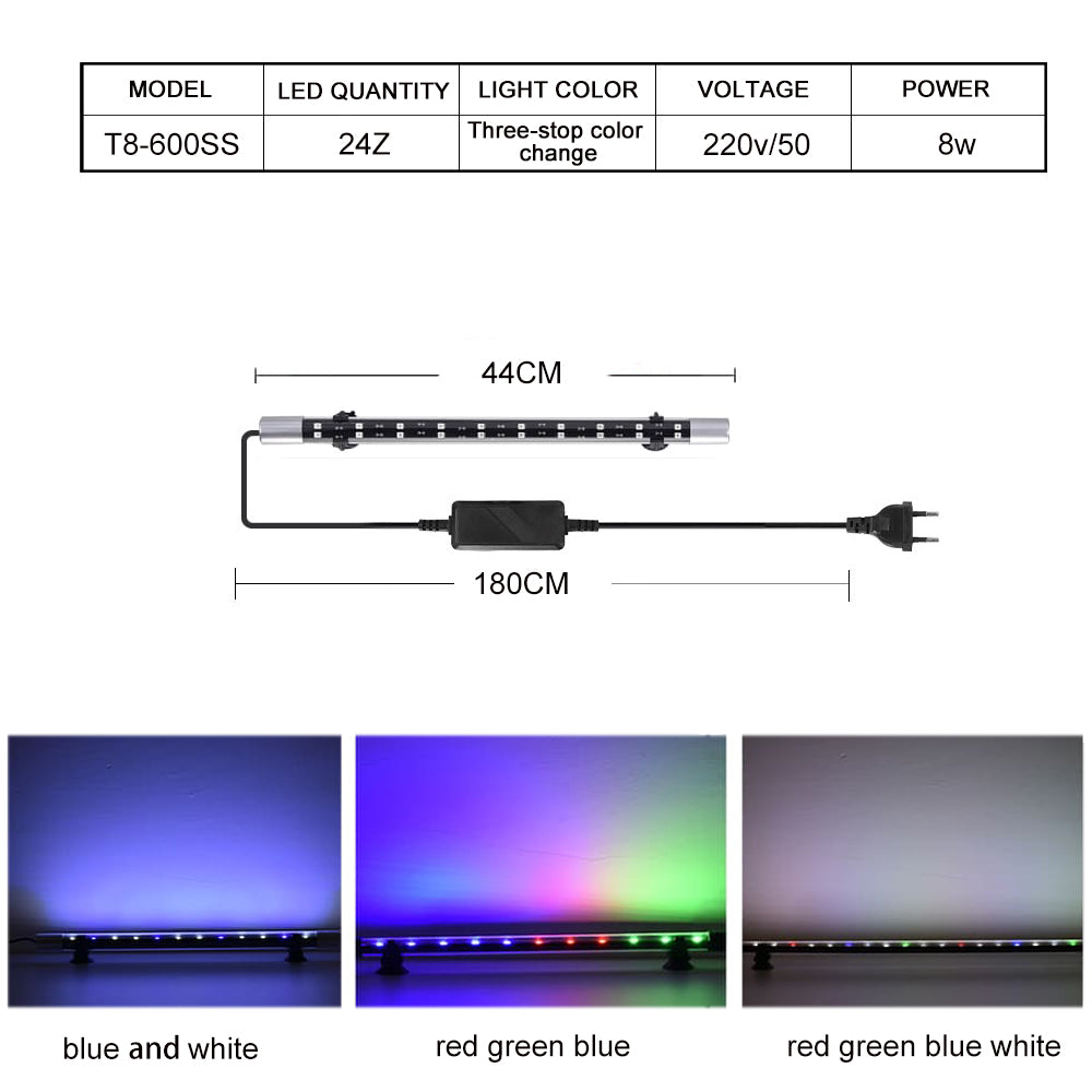 T8 series three-speed color change aquarium light led