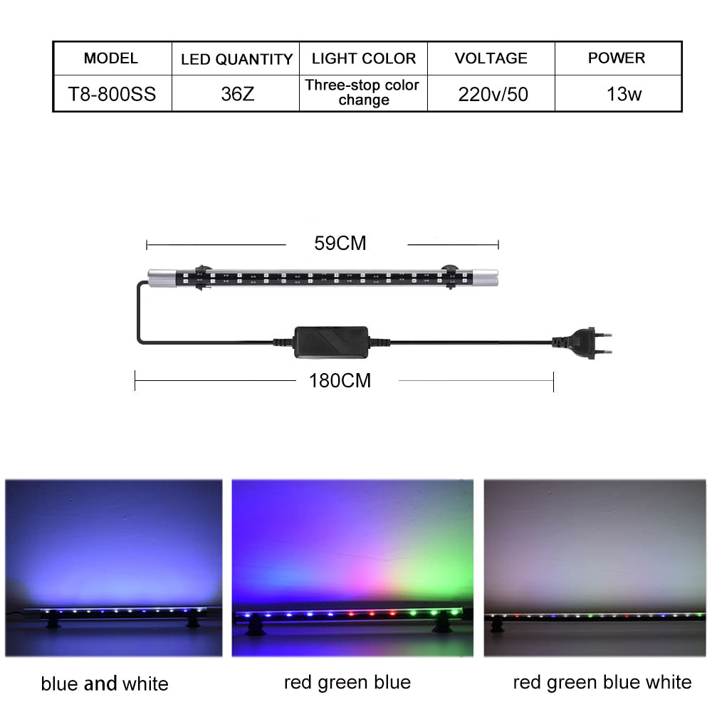 T8 series three-speed color change aquarium light led