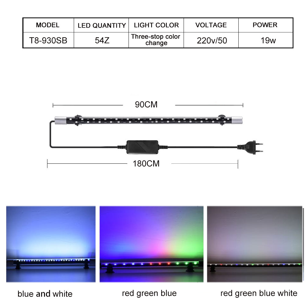 T8 series three-speed color change aquarium light led