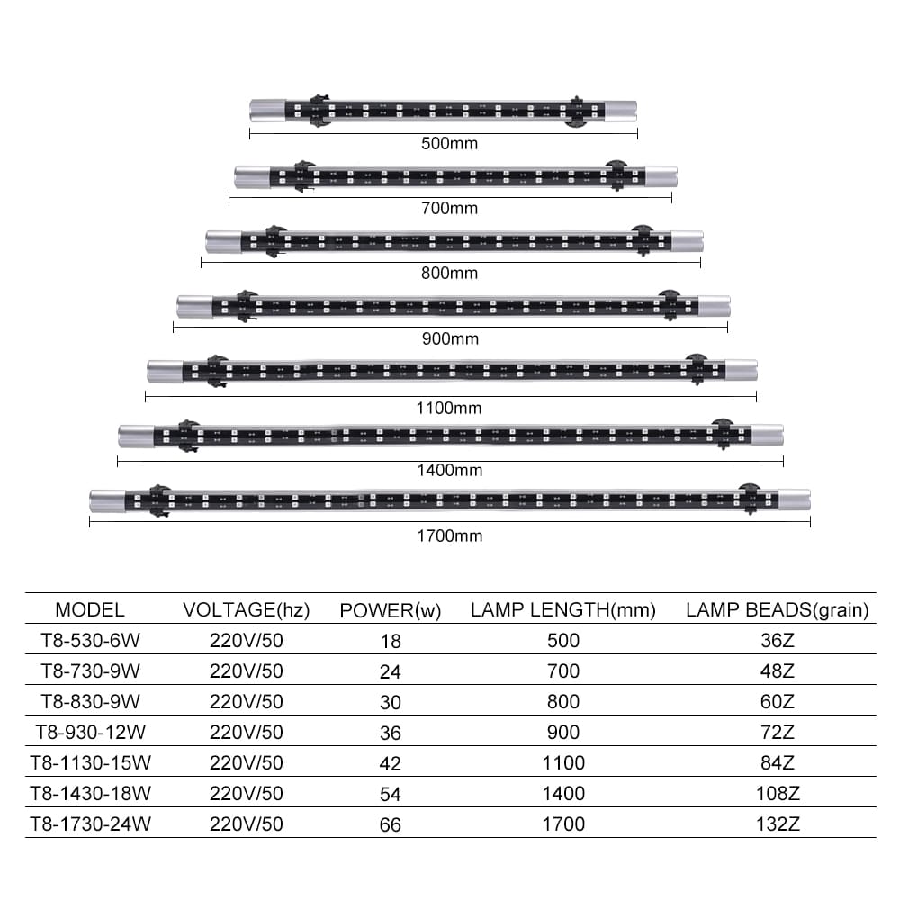 T8 Series RGB Double Crimson aquarium light led