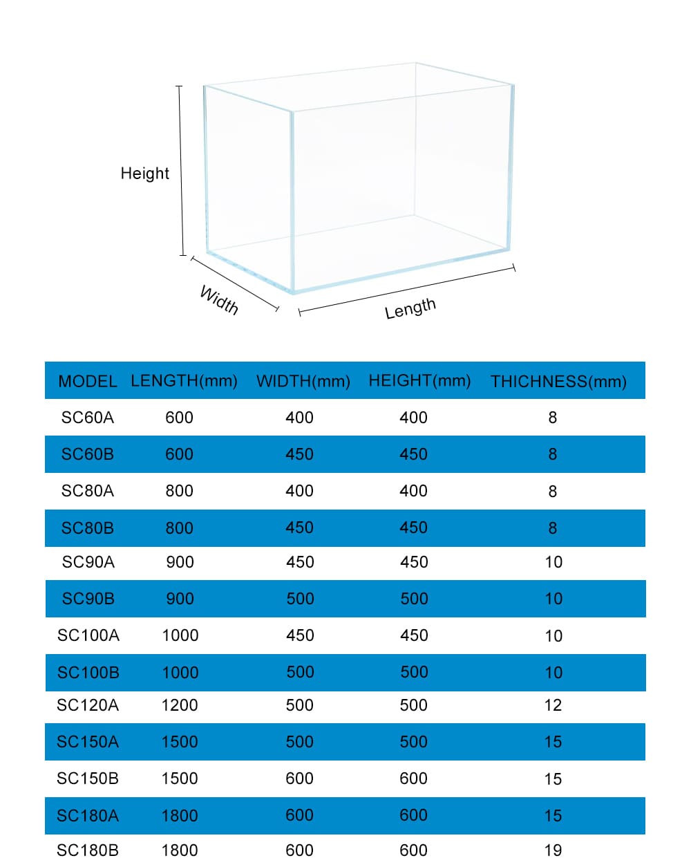 Aquarium Ultra white glass aquarium
