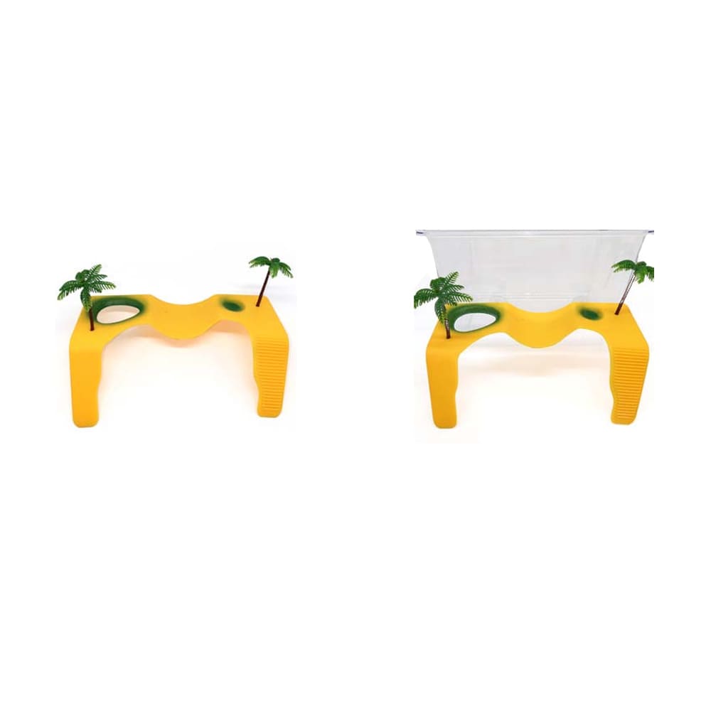 Aquarium Yellow Small Turtle Tank with Climbing Platform