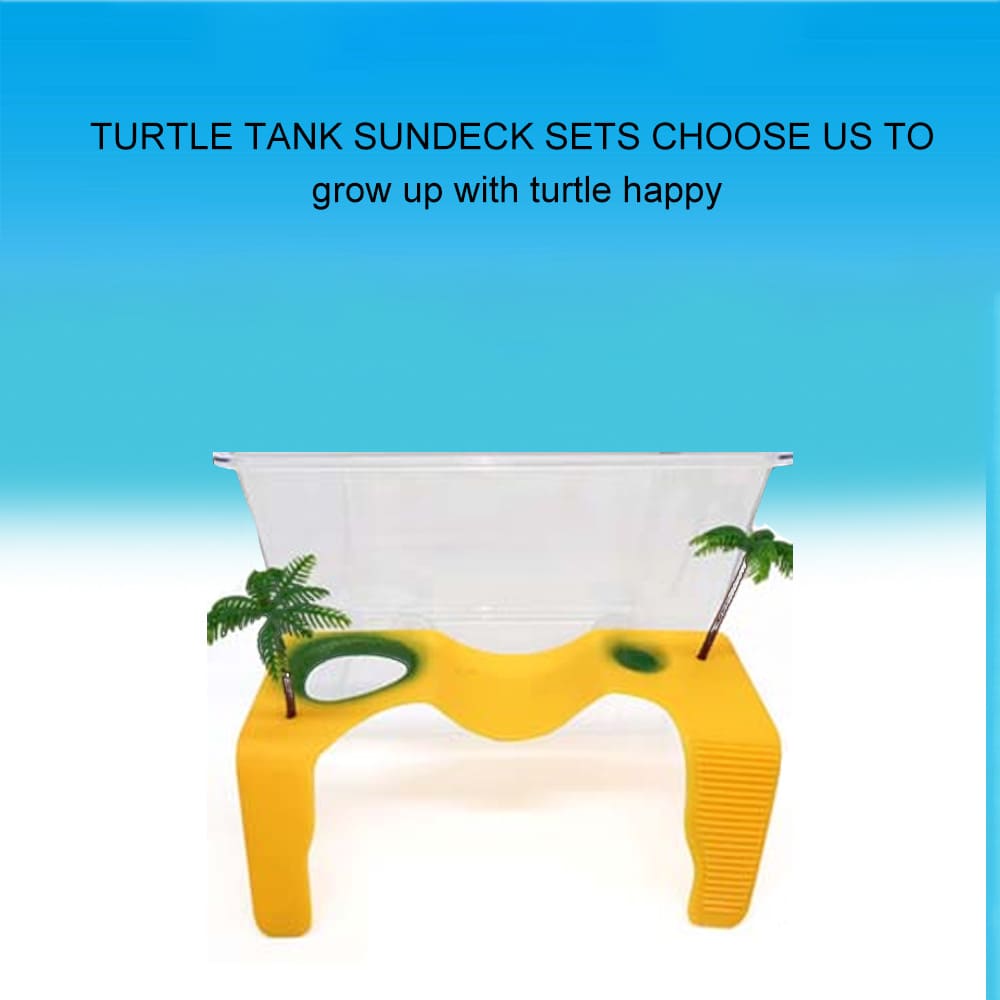 Aquarium Yellow Small Turtle Tank with Climbing Platform
