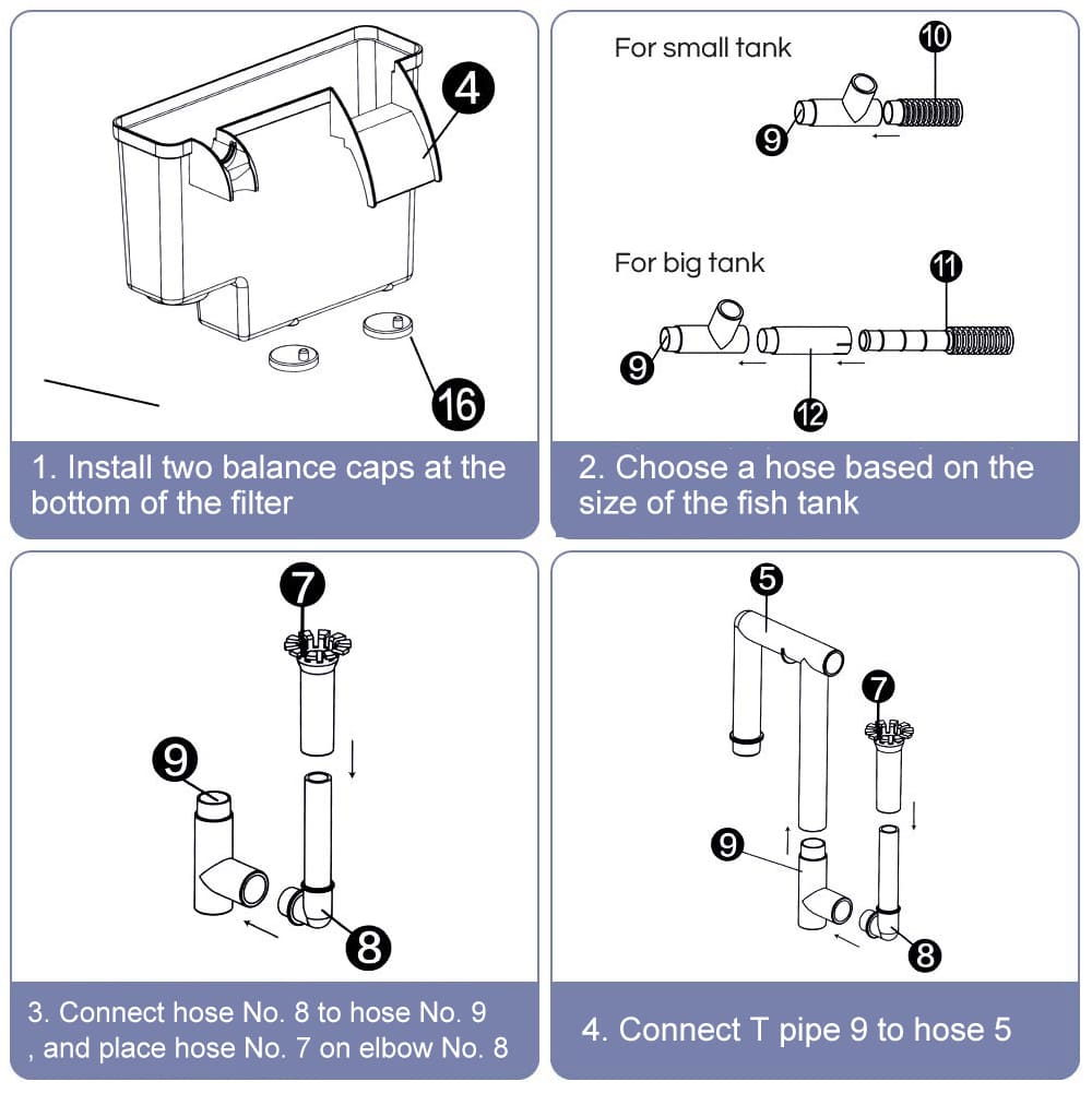 Aquarium Wall Mounted Waterfall Filter