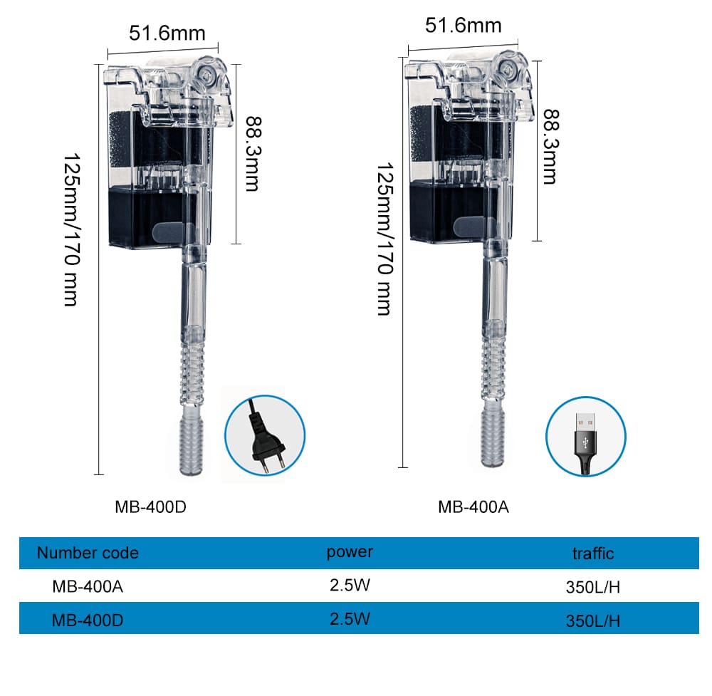 Aquarium Wall Mounted Waterfall Filter