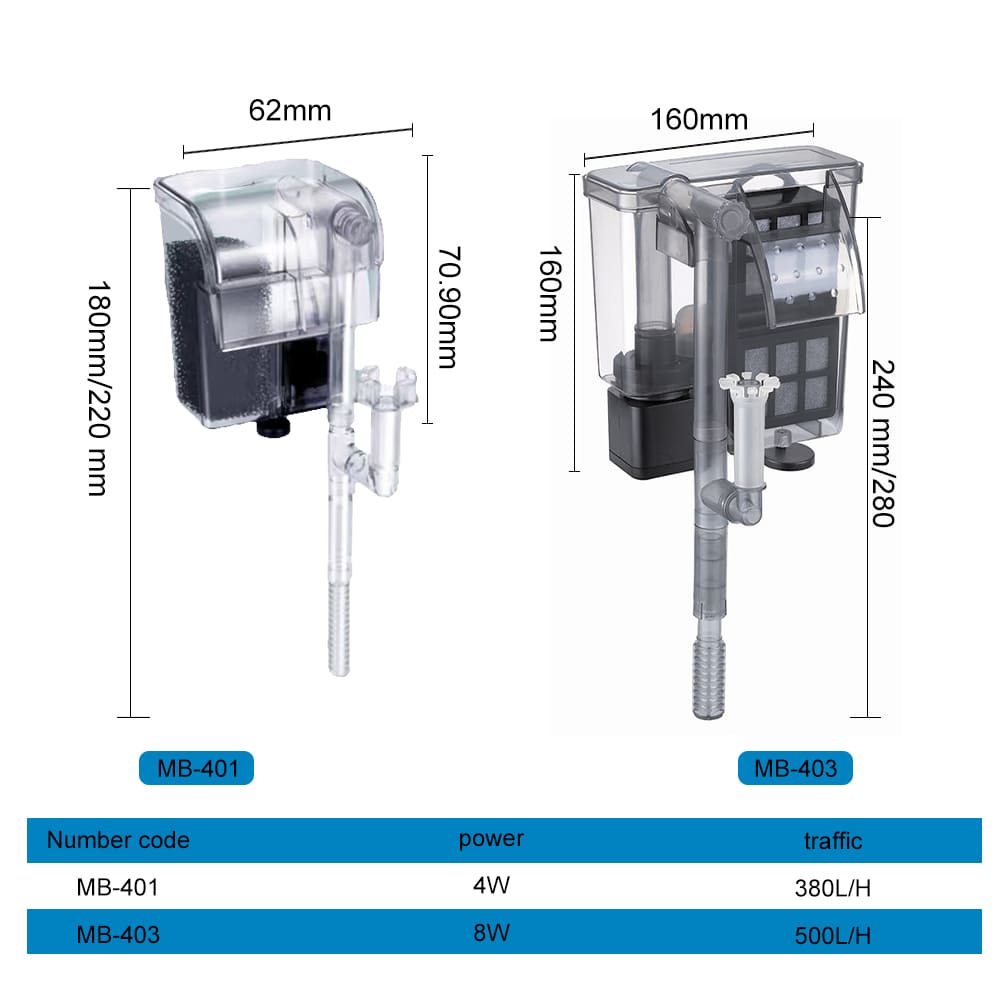 Aquarium Wall Mounted Waterfall Filter